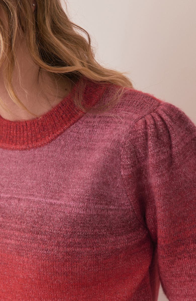 Marine Layer Ayla Ombré Stripe Puff Sleeve Sweater, Alternate, color, 