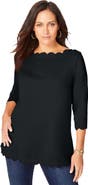 Jessica London Scallop Boatneck Tunic