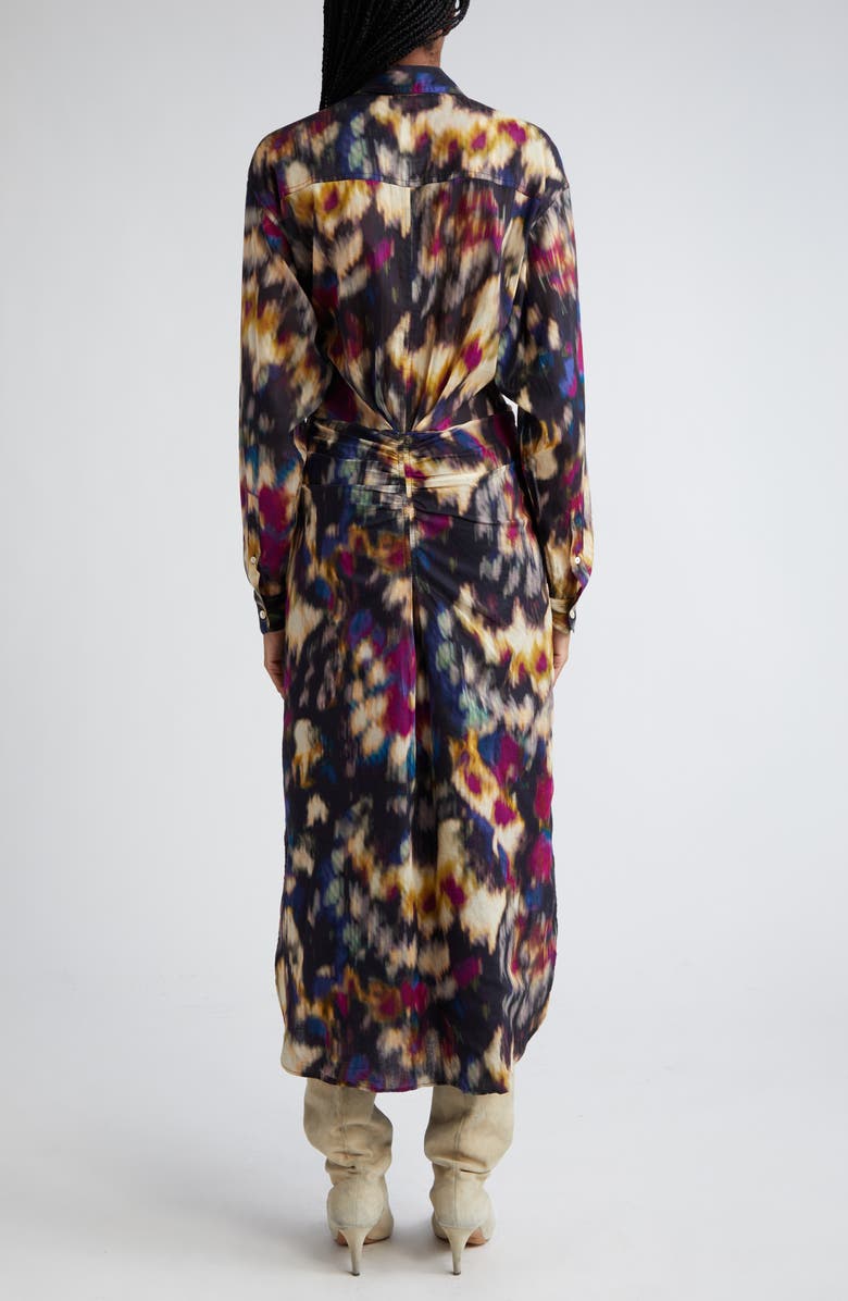 Isabel Marant Étoile Nesly Tie Front Long Sleeve Shirtdress, Alternate, color, 