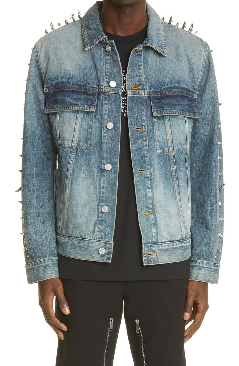 Givenchy Studded Denim Jacket, Main, color, 