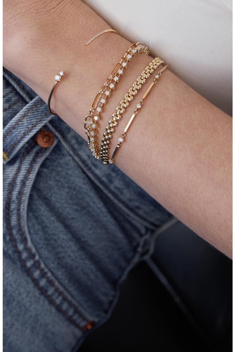 14K Gold Medium Paper Clip Rolo Bracelet, Alternate, color, 14K YELLOW GOLD