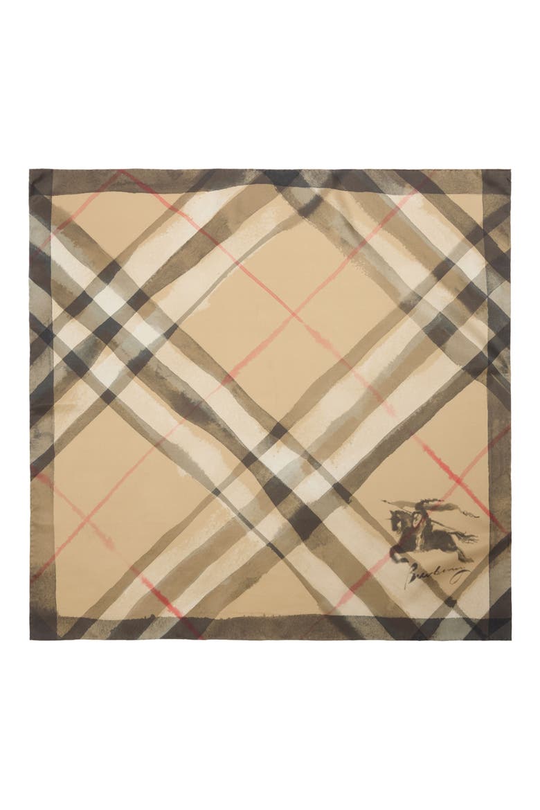 Check EKD Silk Twill Square Scarf, Main, color, SAND