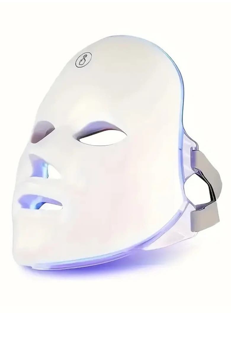 LED Face Mask - 7-Color Light Therapy, Main, color, White