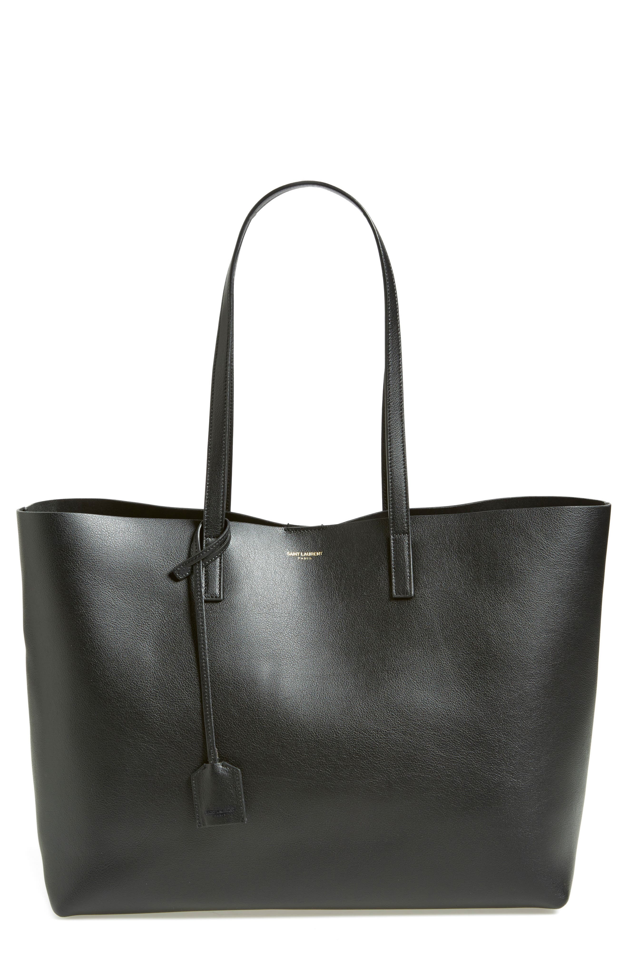 Saint Laurent Shopping Leather Tote, Main, color, 