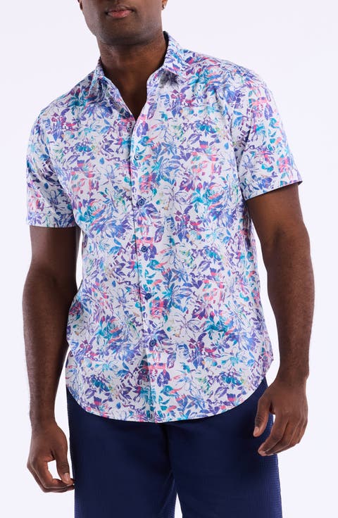 Jerome Short Sleeve Cotton Button-Up Shirt