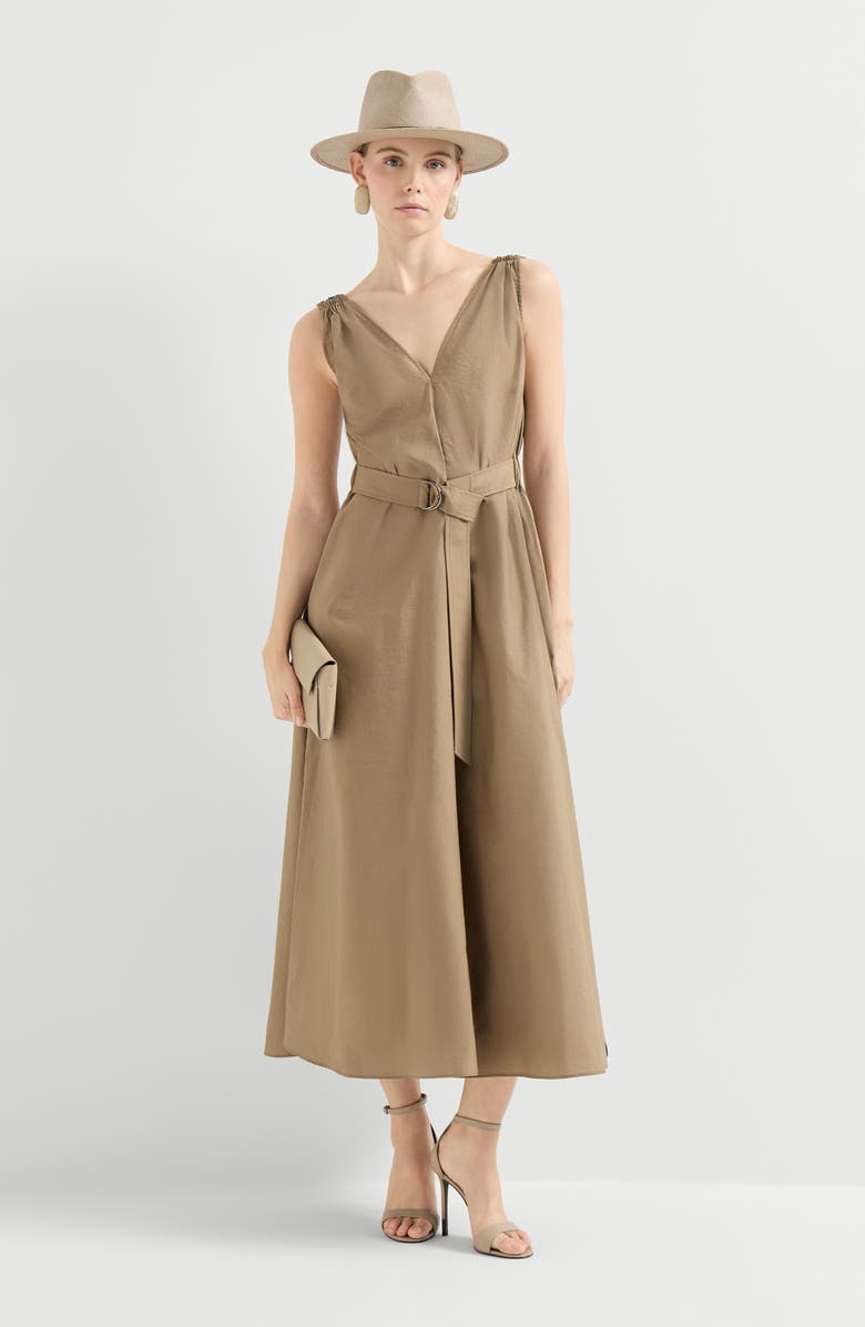 Brunello Cucinelli Dress with belt, Alternate, color, Sand