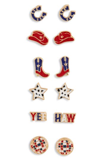 Leith 6-pack Cowboy Stud Earrings Set