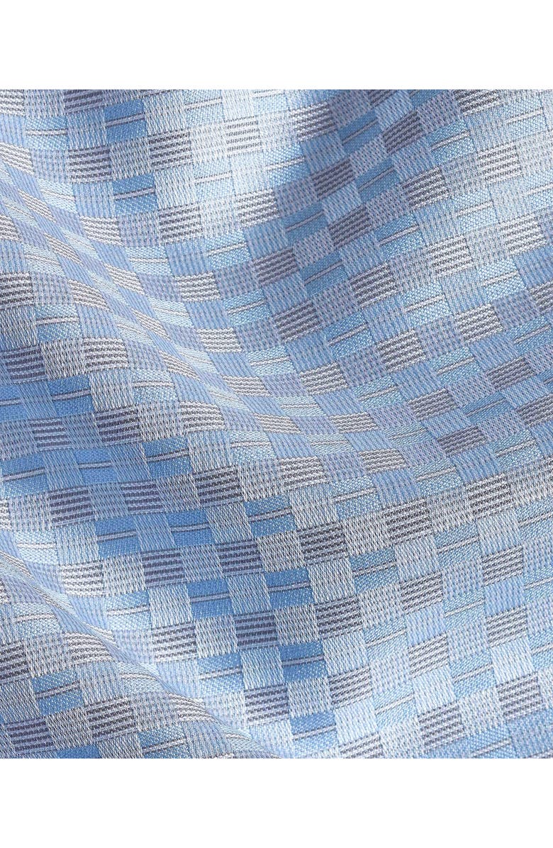 David Donahue Trim Fit DobbyCheck Cotton Dress Shirt, Alternate, color, Sky/ Gray