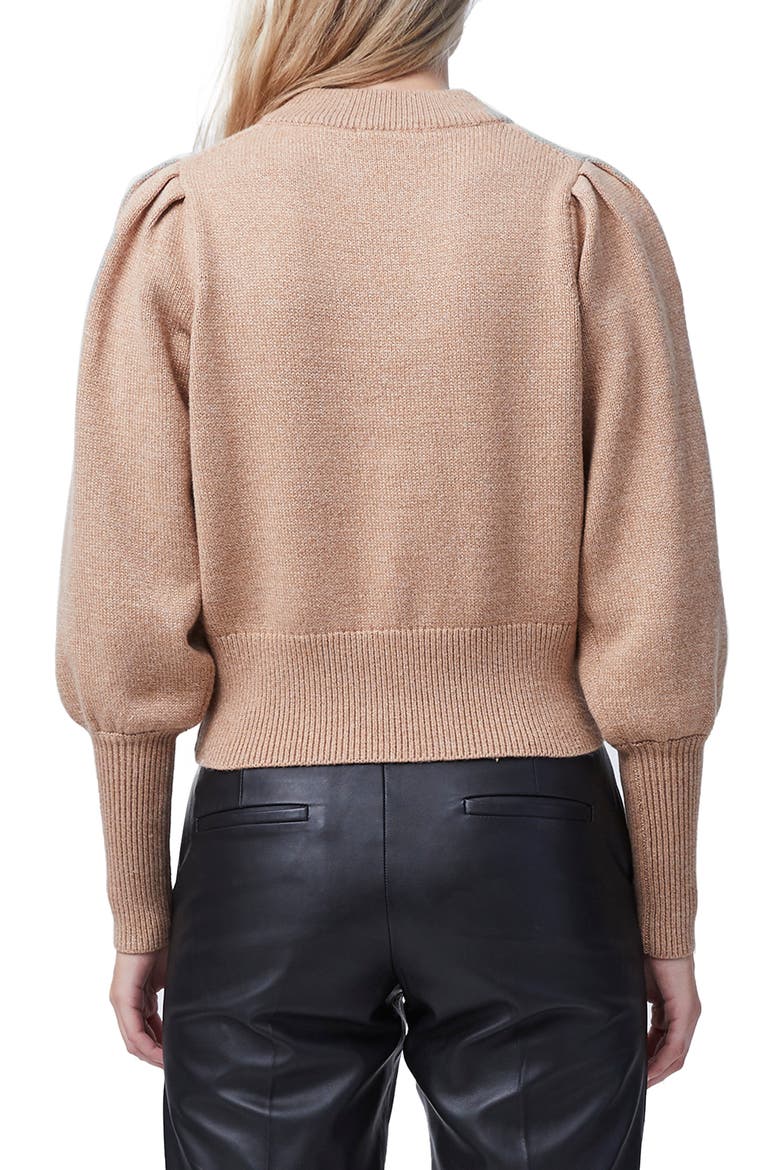 Puff Sleeve Crop Sweater, Alternate, color, CAMEL MEL