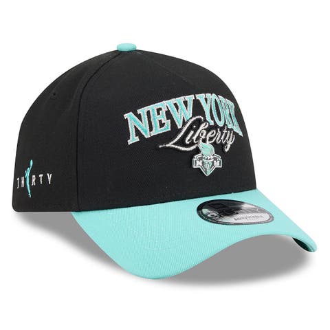 Unisex New Era Black/Mint New York Liberty WNBA Tip-Off 2026 Metal Badge A-Frame 9FORTY Adjustable Hat