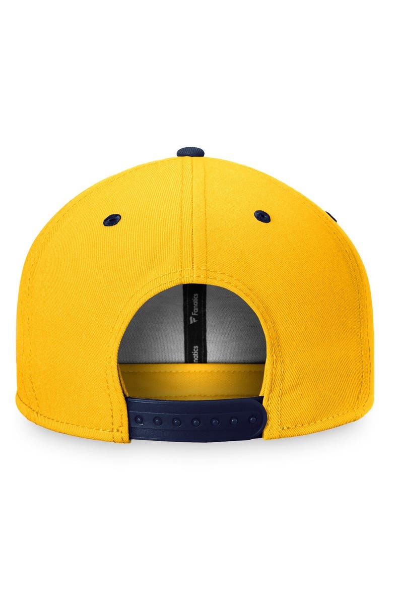 Men's Fanatics Branded Gold/Navy Nashville Predators Heritage Retro Two-Tone Snapback Hat, Alternate, color, Gold