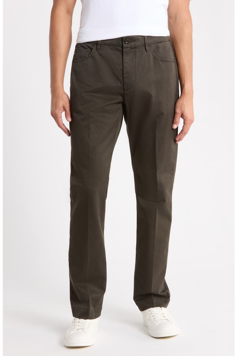 Everett Tailored Cotton Gabardine Pants, Main, color, FOREST ASH