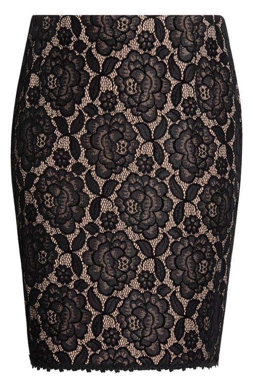 Tahari Asl Bonded Lace Miniskirt In Black