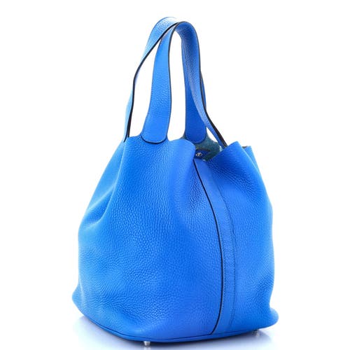 Pre-owned Hermes Hermes Picotin Lock Bag Clemence Gm In Blue