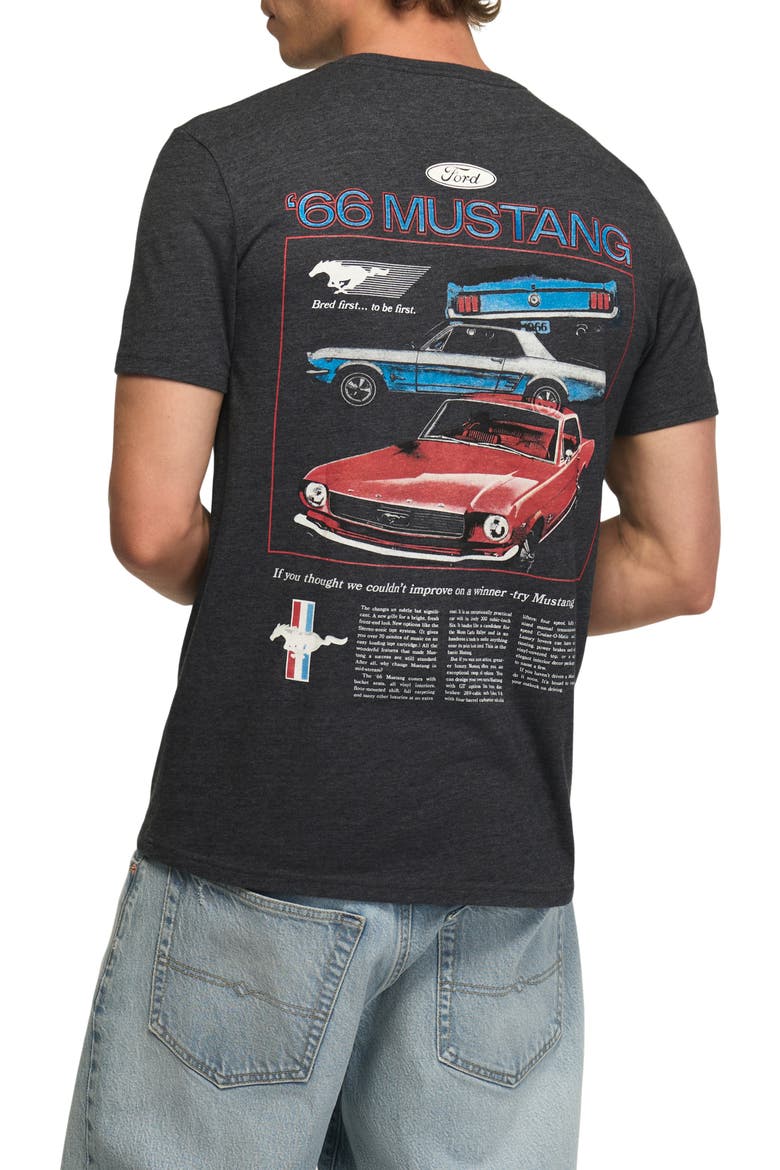 Ford Mustang Cotton Blend Graphic T-Shirt, Alternate, color, JET BLACK