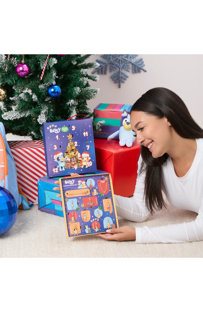 BLUEY Advent Calendar 12-Pience Jewelry Set with Necklace and Bracelet Chains, Alternate, color, Multicolor