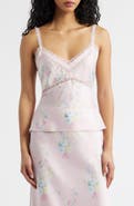 LoveShackFancy Lirena Floral Satin Top