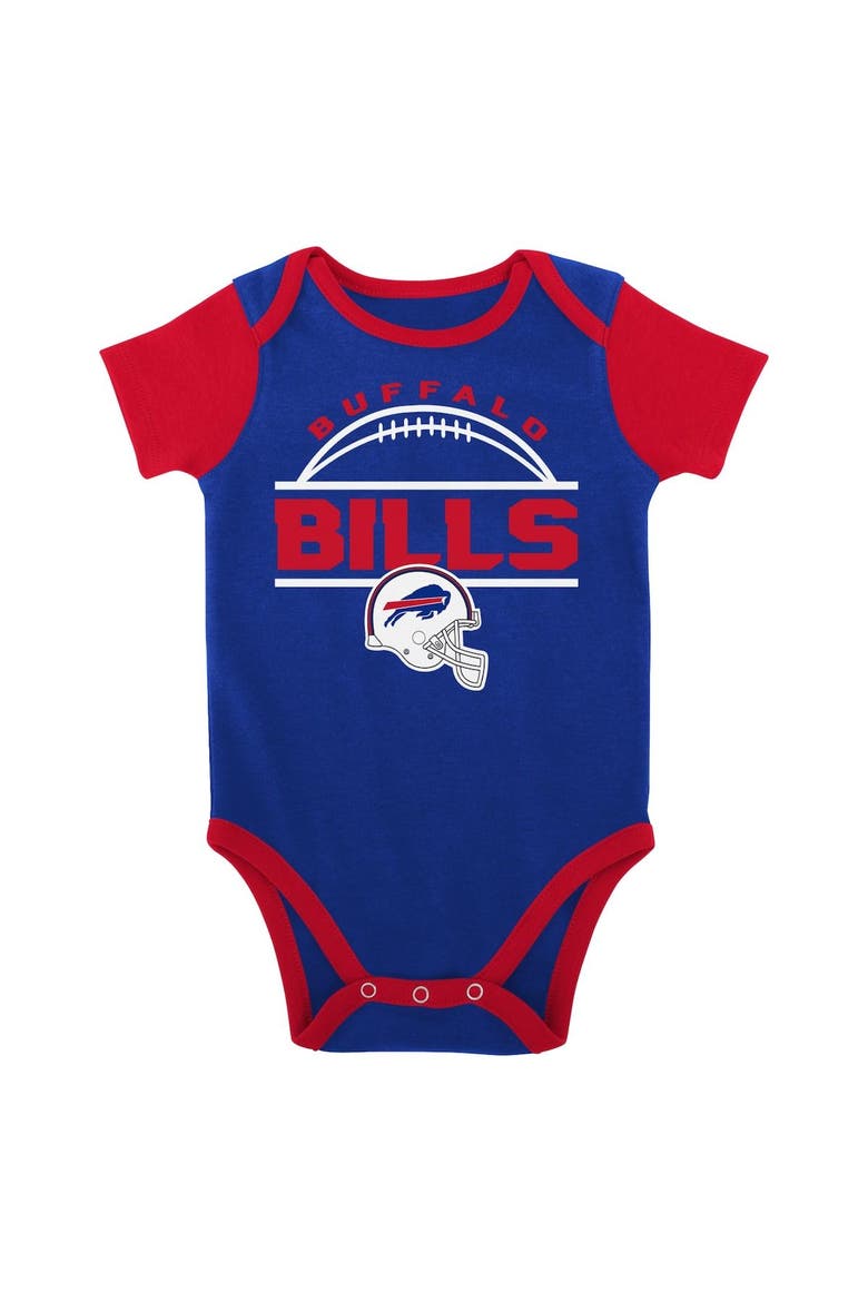 Newborn & Infant Royal/Red Buffalo Bills Home Field Advantage Three-Piece Bodysuit, Bib & Booties Set, Alternate, color, Royal