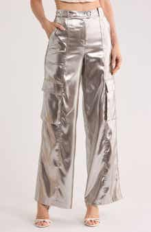 Simkhai Beatriz Metallic Wide Leg Cargo Pants