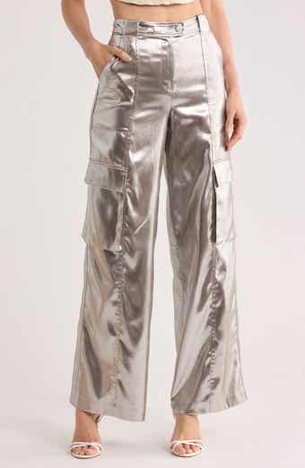 Simkhai Beatriz Metallic Wide Leg Cargo Pants
