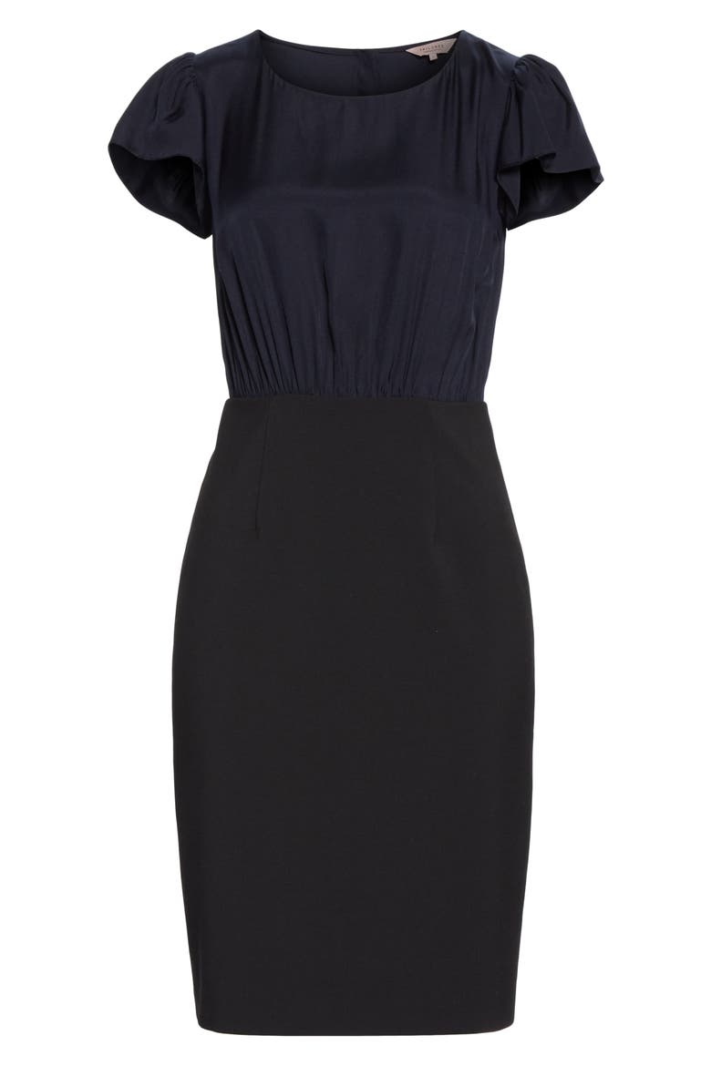Mock Two-Piece Dress, Alternate, color, NAVY/ BLACK