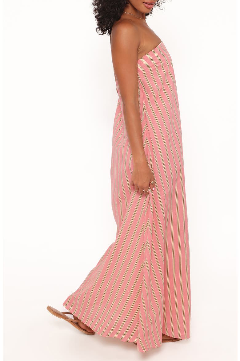 Soph Strapless Cotton Maxi Dress, Alternate, color, PINK STRIPE