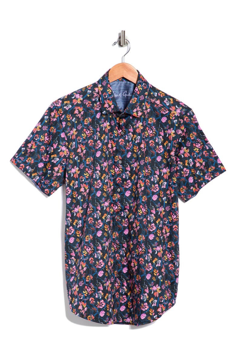 Robert Graham Apsley Short Sleeve Button-Up Shirt, Alternate, color, Blue Multi