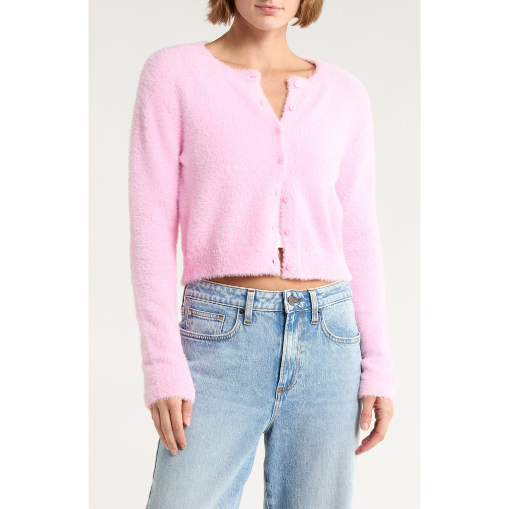 Abound Eyelash Knit Cardigan In Pink