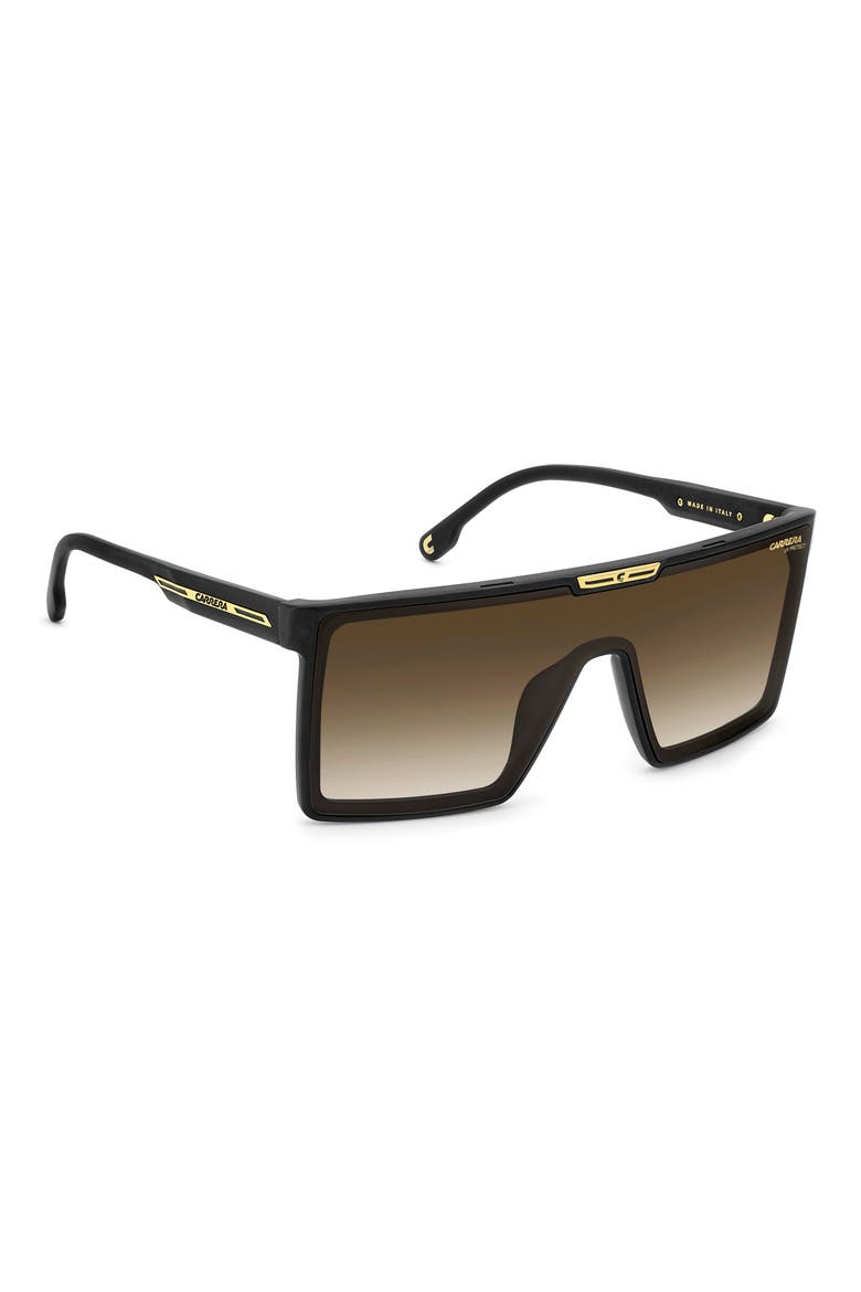 99mm Oversize Gradient Shield Sunglasses, Alternate, color, MATTE BLACK/ BLACK BROWN GREEN