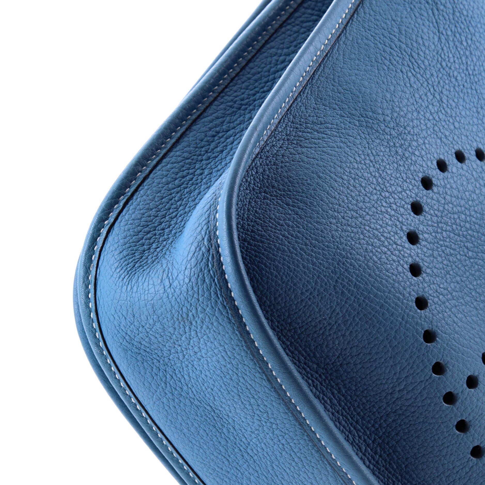 Pre-Owned Hermes Evelyne Bag Gen II Clemence PM, Alternate, color, Bleu Jean