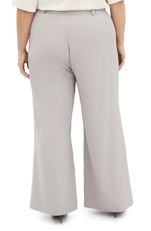 City Chic Jordan Wide Leg Pleated Pants In Neutral