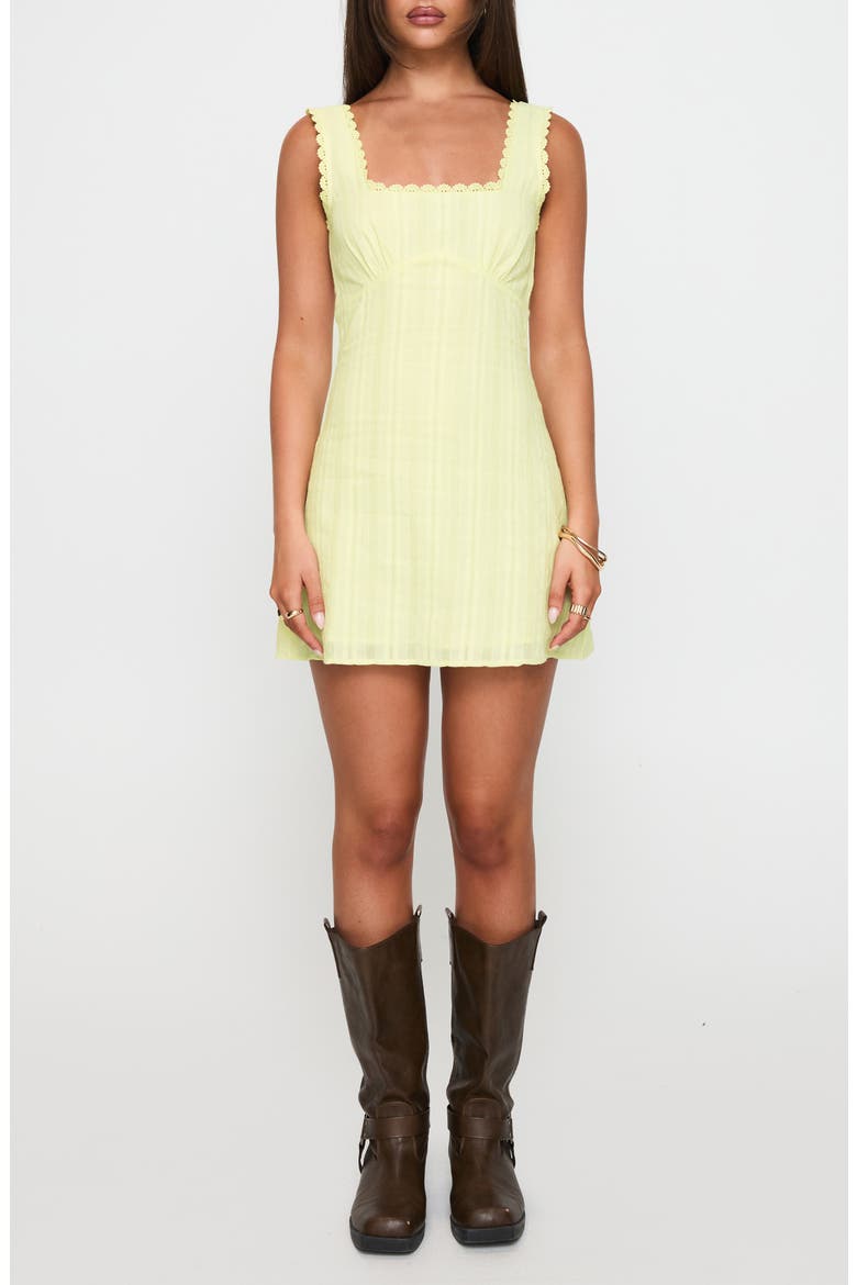Dasha Cotton Fit & Flare Minidress, Main, color, LEMON