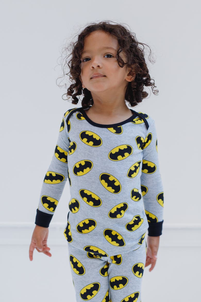 Justice League 2-Piece Pajama Shirt and Pants Set, Alternate, color, Batman Heather Gray