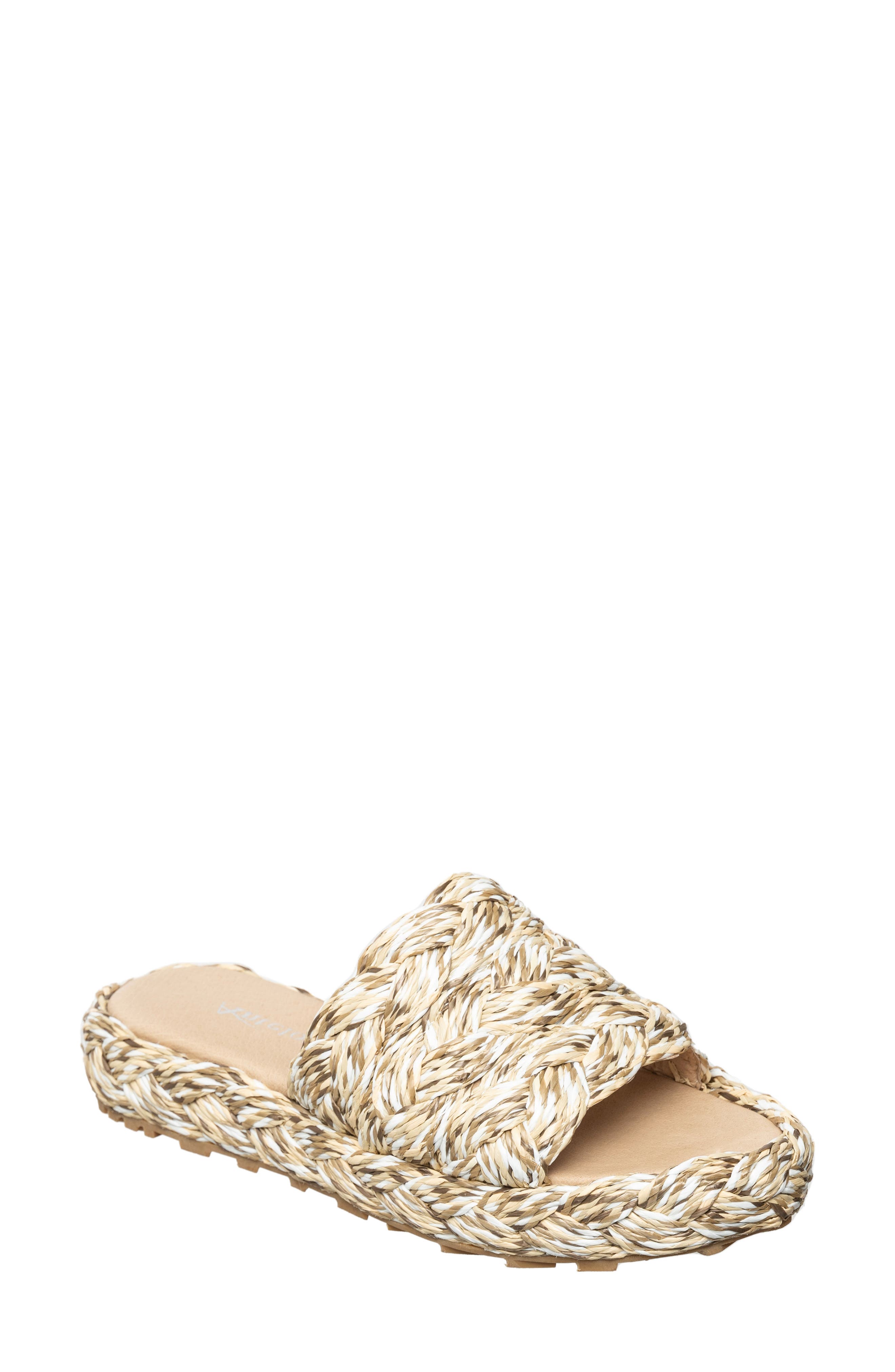 ANTELOPE Brea Woven Raffia Slide Sandal, Main, color, 