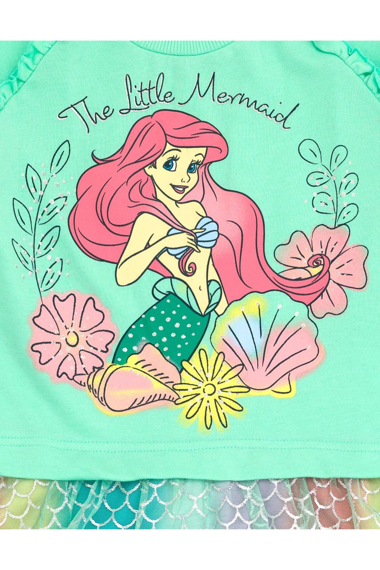 Princess Long Sleeve Tutu Dress, Alternate, color, Teal Ariel