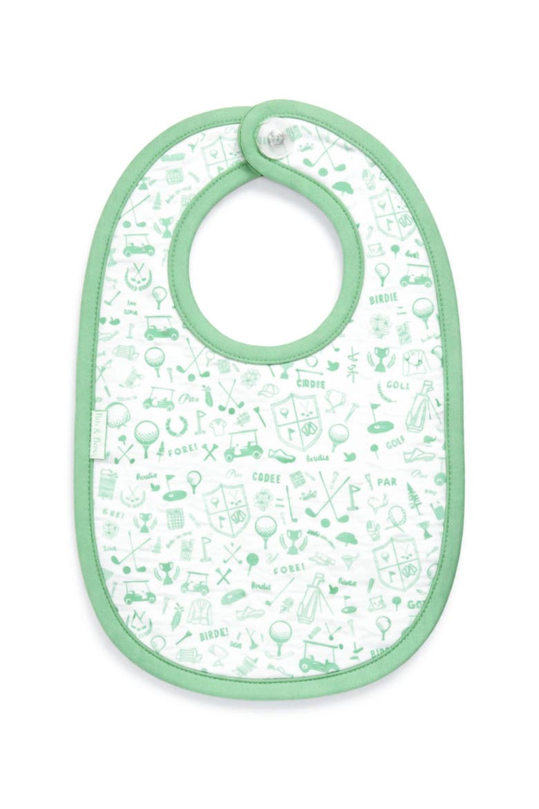 Golf Print Bib, Main, color, Green/White