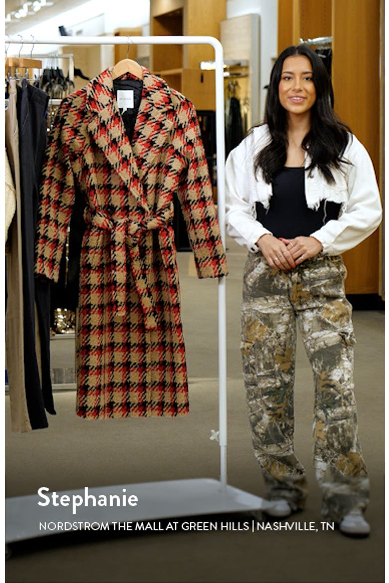 Belted Plaid Double Breasted Longline Coat video