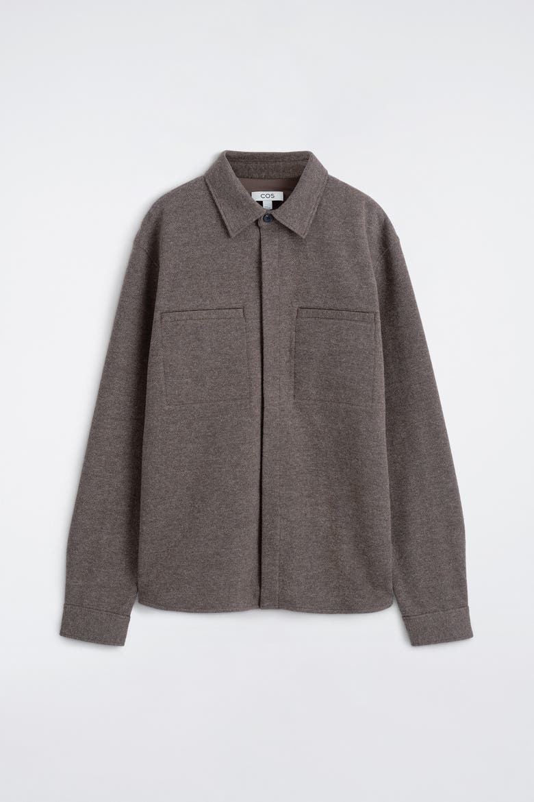 Relaxed Mélange Jersey Overshirt, Alternate, color, GRAY-BROWN MÉLANGE
