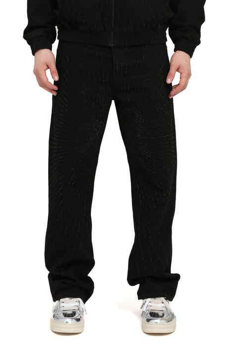 Radial Hotfix Studded High Waist Relaxed Leg Jeans