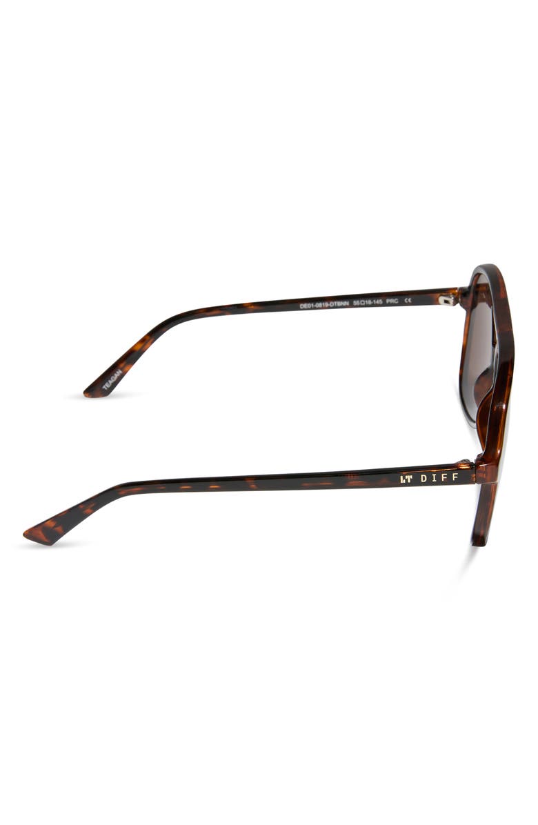 DIFF Tegan 55mm Aviator Sunglasses, Alternate, color, Dark Tortoise Brown