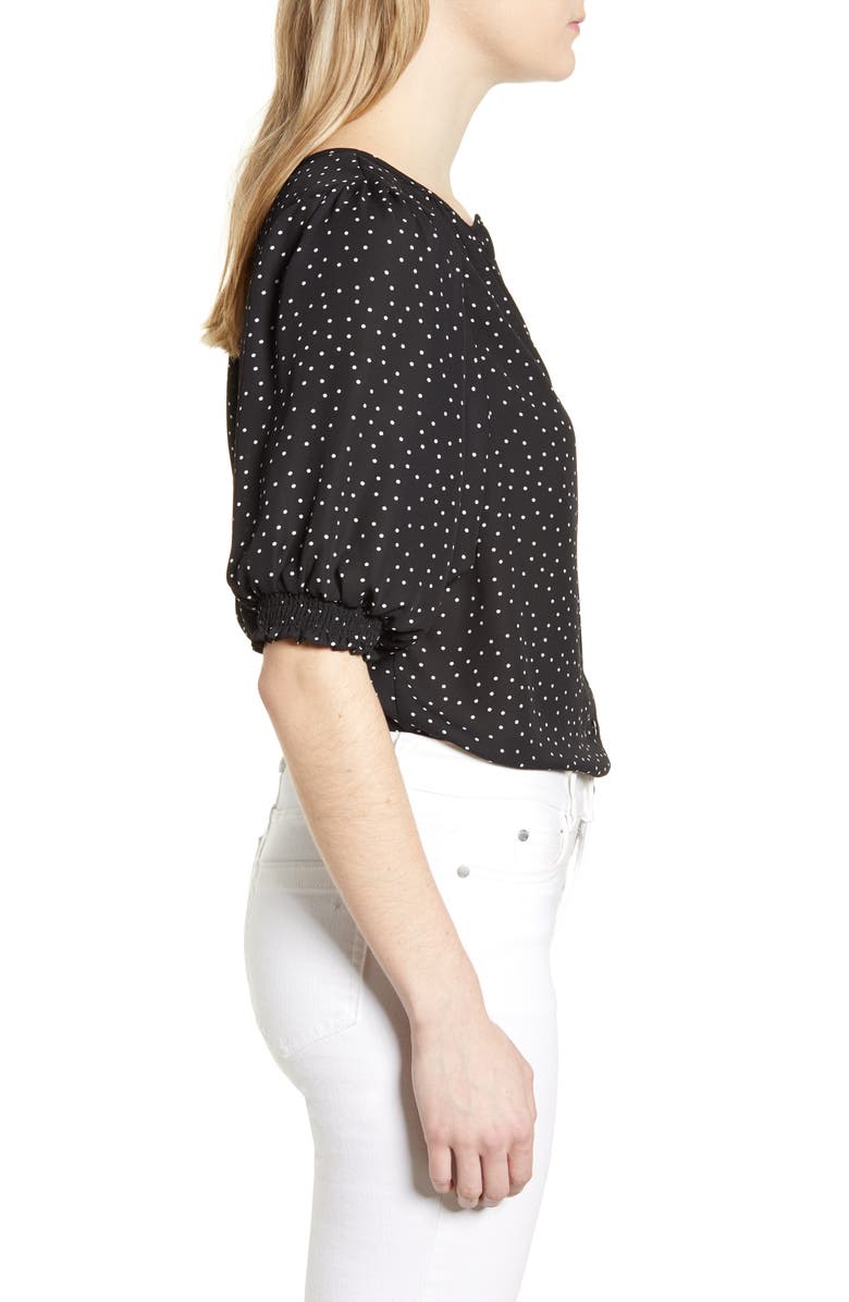Bobeau Valerie Dotted Puff Sleeve Blouse, Alternate, color, 