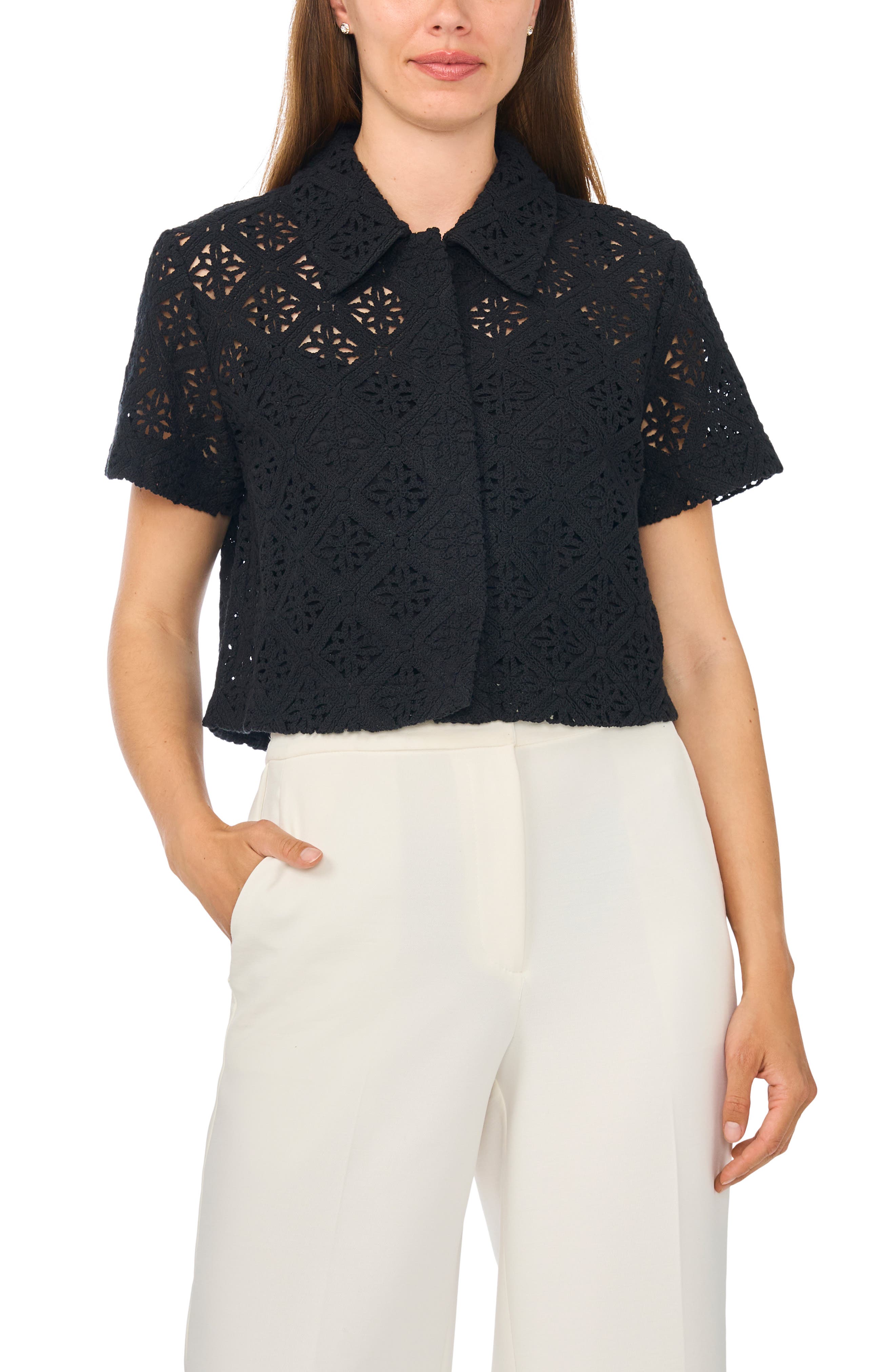Kena Eyelet Short Sleeve Shirt