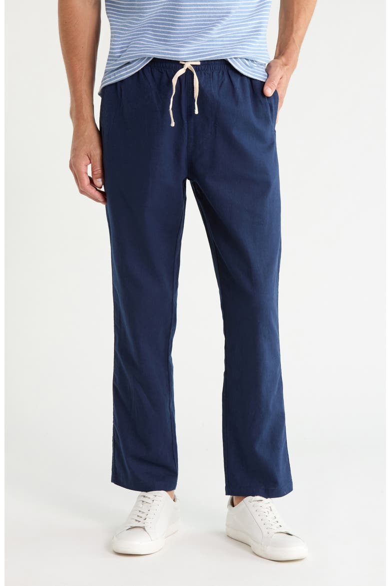 Linen & Cotton Jam Pants, Main, color, NAVY