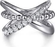 Gabriel & Co. Bujukan Sterling Silver Crossover Ring