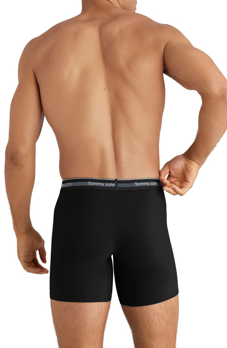 Tommy John 3-Pack Comfort Micro 6-Inch Boxer Briefs, Alternate, color, Black