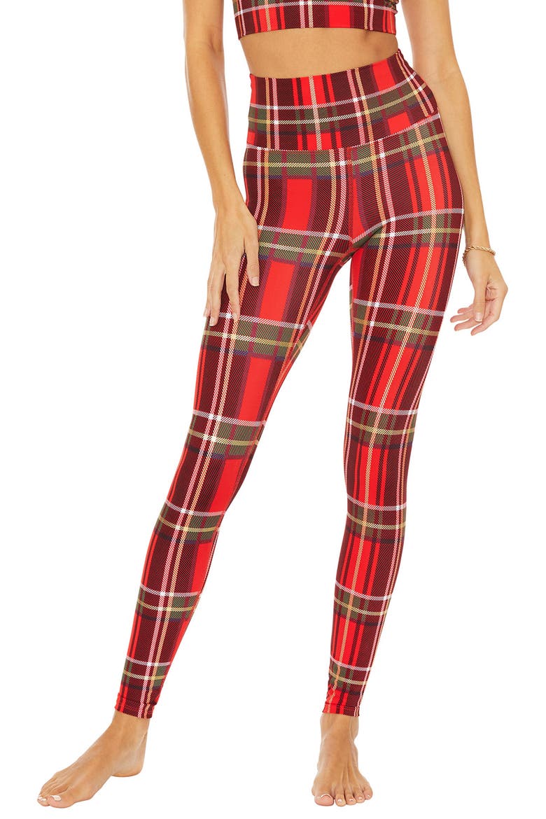 Piper Holiday Plaid High Waist Leggings, Main, color, HOLIDAY PLAID