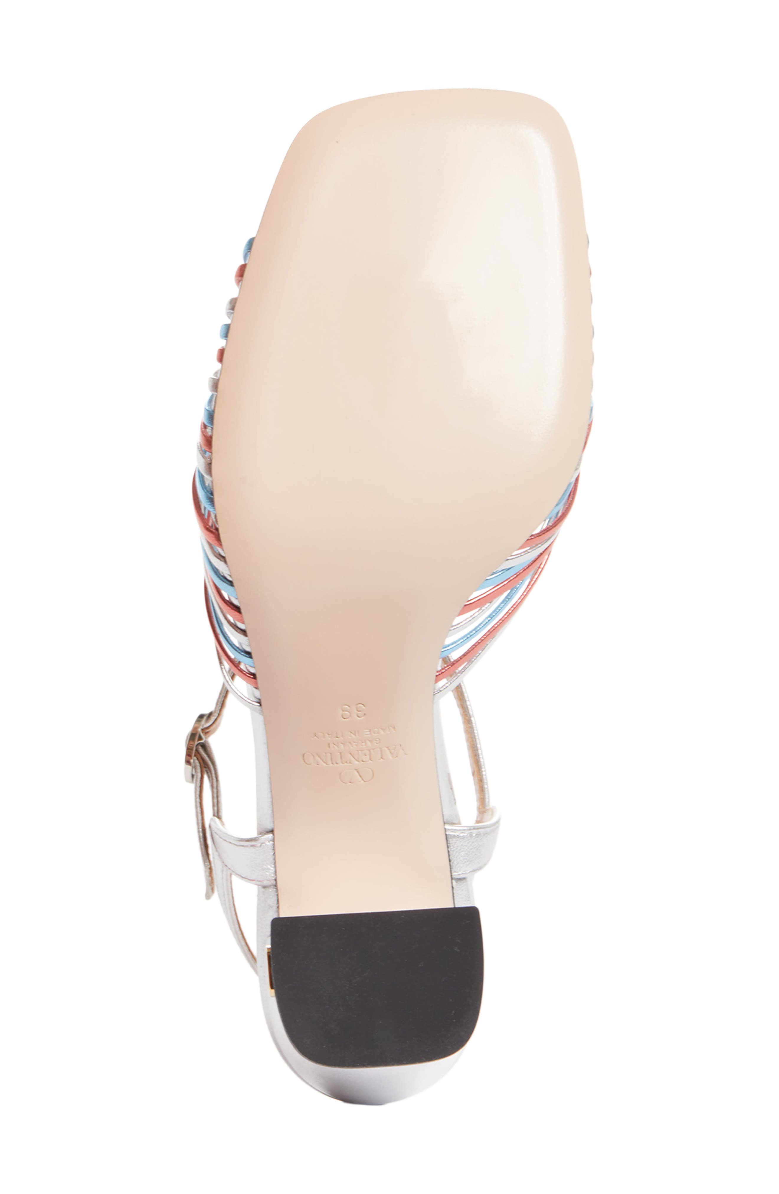 Valentino Annet Ankle Strap Sandal, Alternate, color, Silver