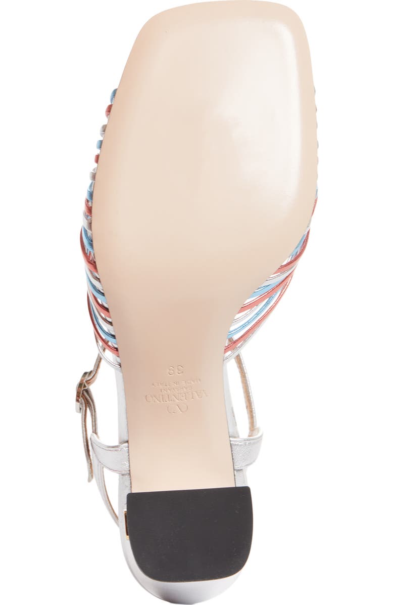 Valentino Annet Ankle Strap Sandal, Alternate, color, Silver