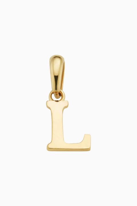14K Gold My Letter Initial Pendant Charm