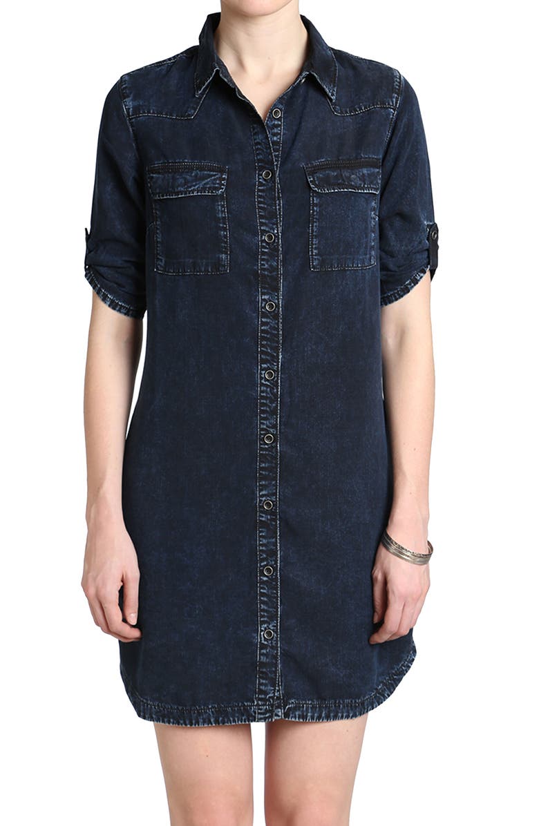 Mavi Jeans Bree Denim Shirtdress, Alternate, color, 